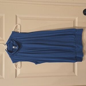 Zenana top mock turtle necksleeveless- blue M